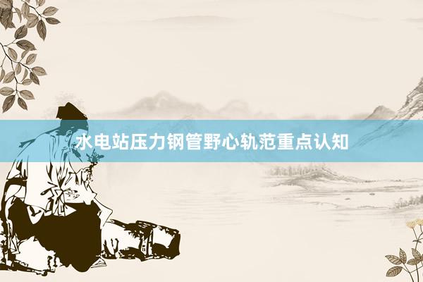 水电站压力钢管野心轨范重点认知